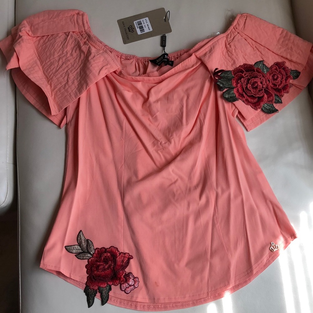 Brand New Peach Floral Top Sz. S